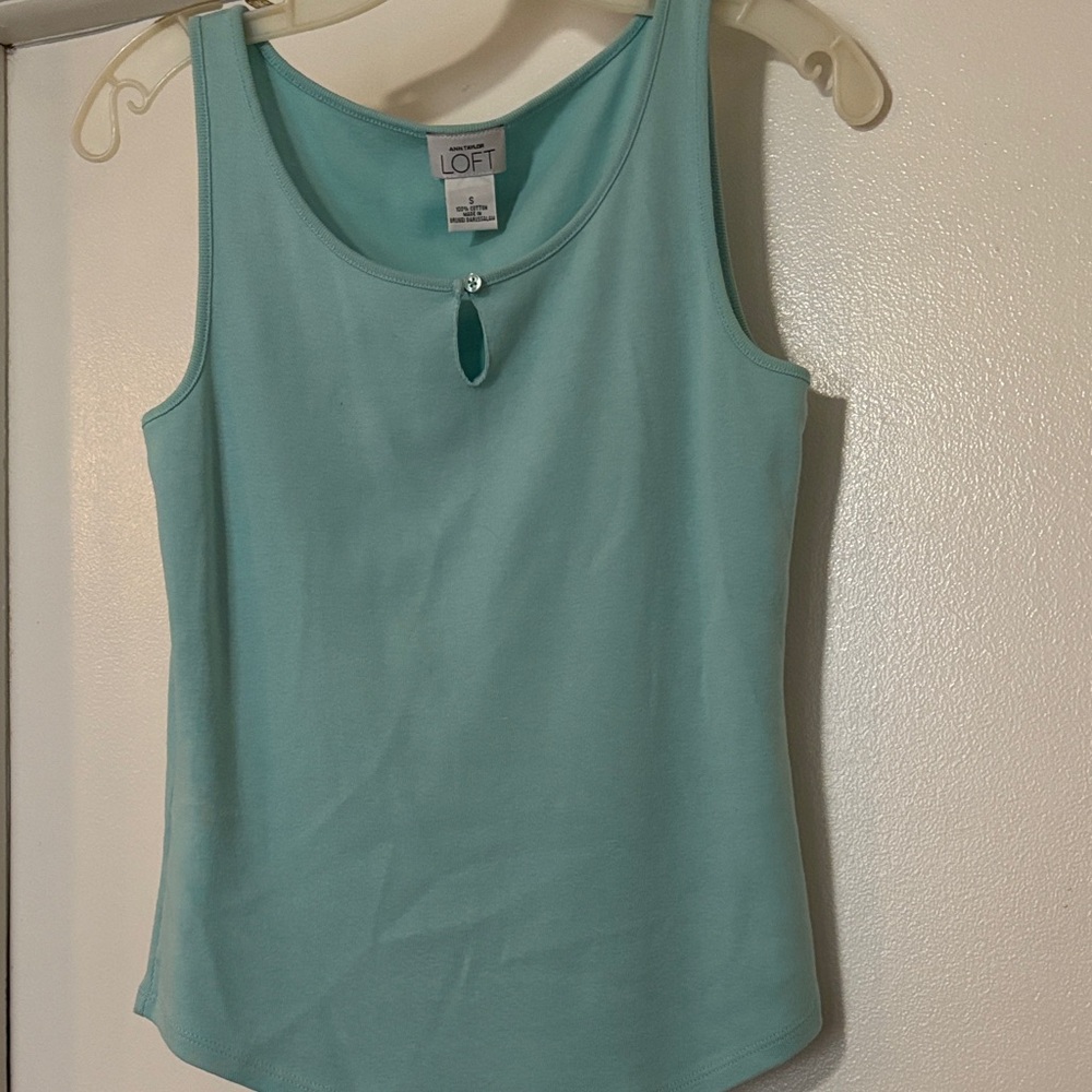 LOFT Women's Light Blue Tank Top